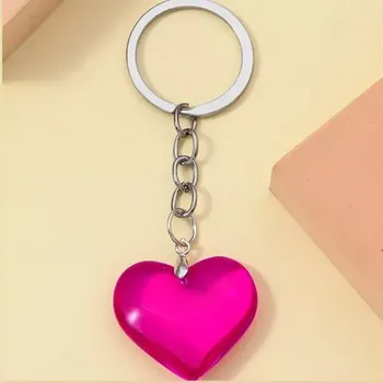 Cackey Elegantní přívěsek na klíče Srdce růžové