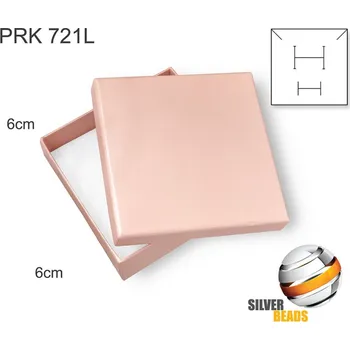 Dárková krabička Krabička na šperky. Materiál papír . Ozn. PRK 721L. Velikost 6x6cm. Barva sv. Růžová