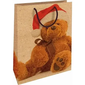 Dárková taška Nekupto Vánoční dárková taška velká Medvídek