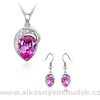Souprava šperků Souprava Swarovski El. náhrdelník a náušnice růžová SWS198