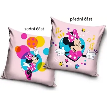 Dekorativní polštářek Carbotex Dětský polštářek Minnie barevný svět 40 x 40 cm