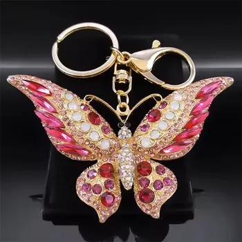 Fashion Jewelry Luxusní přívěsek na klíče, kabelku Motýl růžový