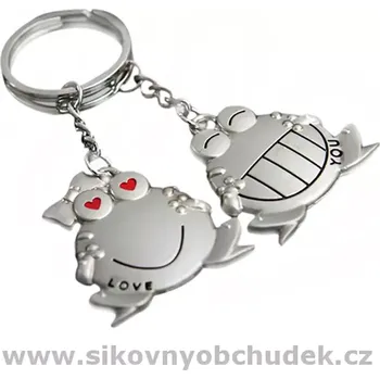 Přívěsek na klíče pro zamilované Žabičky Love You 2 ks