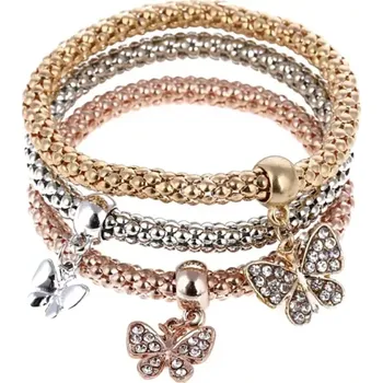 Náramek Dámský náramek 3 ks motýlci