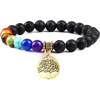 Náramek MiTe Náramek čakry a strom života zlatý láva