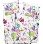 SCANquilt povlečení SATÉN TENCEL DESIGN florisa bílopestrá 140 x 200/70 x 90 cm