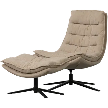 Křeslo WOOOD Otočné křeslo s podnožkou KUBE světlé