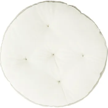 Podsedák MADAM STOLTZ Kulatý podsedák Off White/Taupe