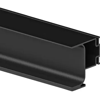 Nábytkové kování EMUCA Vertikální GOLA profil krajní 2,55 m černá