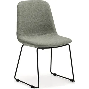 Jednací židle Židle LANGLEY, nízké opěradlo, ližiny, černá/zelenošedá