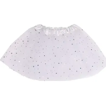 Dívčí sukně Tylová sukně bílá se třpytkami 3-7 let
