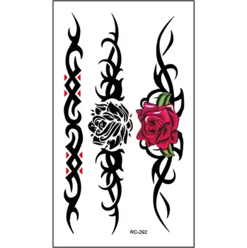 Tetování Rocolo Design Dočasné tetování Růže ornamenty 10,5 x 6 cm