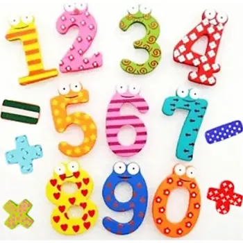 Dekorativní magnet Dřevěné magnetky na lednici čísla 15 ks