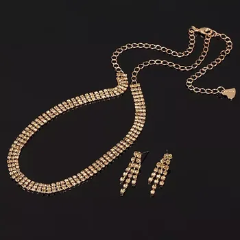 Souprava šperků Elegantní souprava na svatbu či ples Golden Queen OJS377