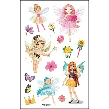 Odstranitelné tetování Tattoo World Tetovací obtisky třpytivé Víly 12 x 8 cm