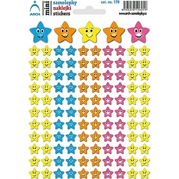 samolepka Arch Školní minisamolepky hvězdičky barevné 115 ks