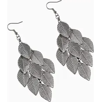 Náušnice Fally Náušnice visací lístečky stříbrné EA080