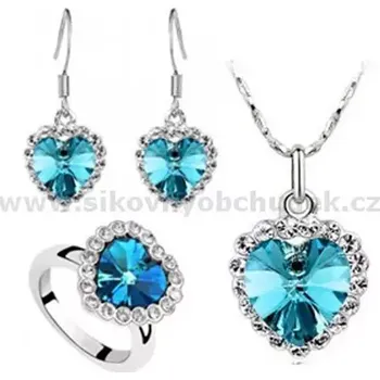 Souprava šperků Crystal Jewelry Souprava Titanic Srdce oceánu Oceanblue heart SWS072