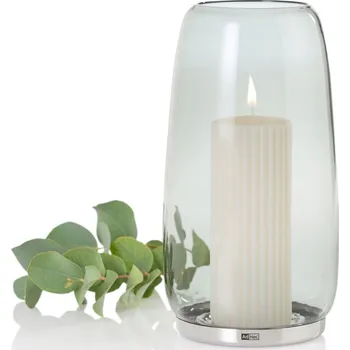 Svícen ADHOC Yuna L 23 cm - skleněný svícen / lucerna do obývacího pokoje