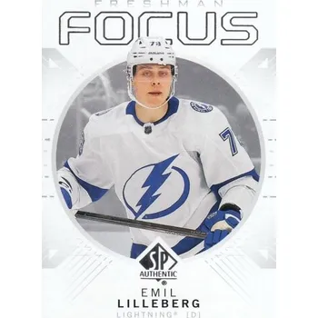 Sběratelská karetní hra insert RC karta EMIL LILLEBERG 24-25 SP Authentic Freshman Focus číslo FF-6