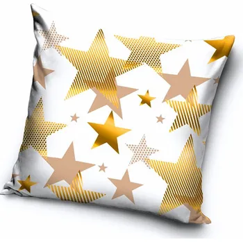 Polštář Dekorační polštářek Zlaté Hvězdy