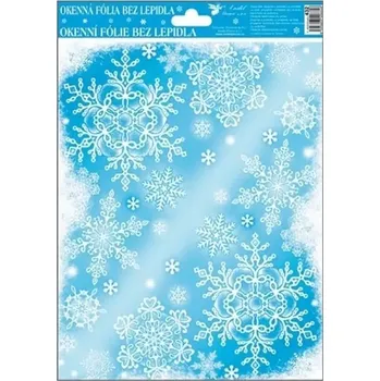 Okenní dekorace Anděl Okenní fólie ledové rohy - vločky 27 x 20 cm