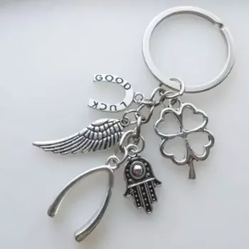 FashionJe Klíčenka pro štěstí a ochranu talisman s pěti symboly