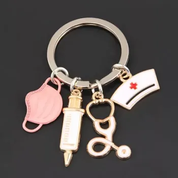 Unique Klíčenka pro lékaře a zdravotníky růžová rouška