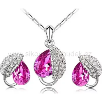 Souprava šperků Swarovski Elements Souprava lístečky very pink SWS412