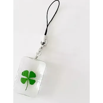 Přívěšek na mobil, klíče čtyřlístek pro štěstí