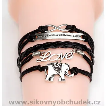 Náramek Fally Náramek Když se chce, tak to jde černý OJ404