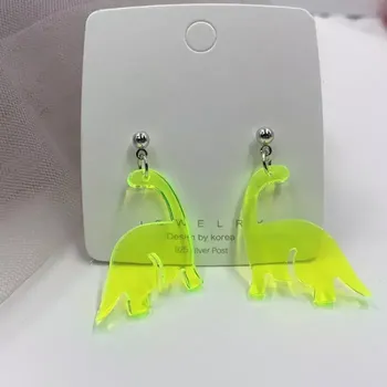 Náušnice Fancy Co. Náušnice Dinosaurus neonově žlutá EA988