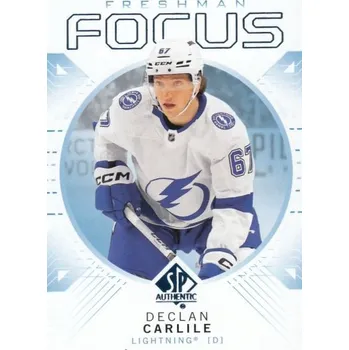Sběratelská karetní hra insert RC karta DECLAN CARLILE 24-25 SP Authentic Freshman Focus Blue číslo FF-19