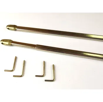 Garnýž Vitrážka oválného průřezu - roztažitelná ZLATÁ,ŠEDÁ - pár Barva: ZL - zlatá, Délka: 60 cm