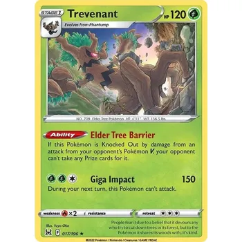 Sběratelská karetní hra Trevenant 017/196 - Lost Origin Typ karty: Holo