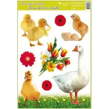 Okenní dekorace Velká okenní fólie velikonoční husa 30 x 42 cm