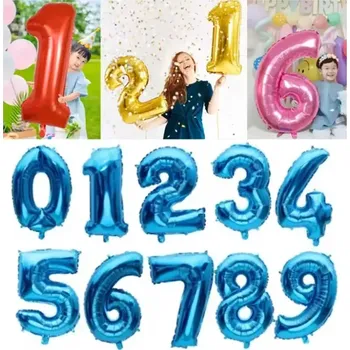 Party dekorace Happy balloons Fóliový balónek Čísla modrá 82 cm