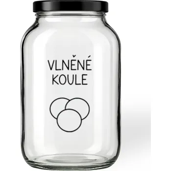 Sklenice Úklid pro klid Sklenice na vlněné koule 3,68 l Typ písma: Tiskací