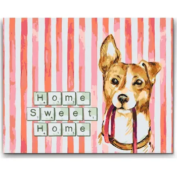 Malování podle čísel - Home sweet home Velikost: 40x50cm, Rámování: Pouze srolované plátno