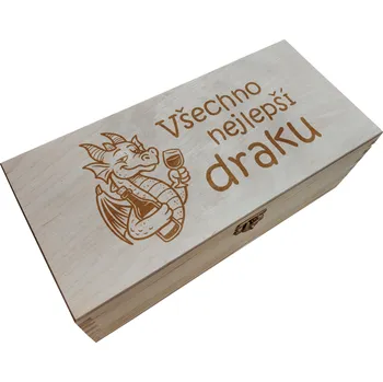 Dárková krabička Wood engraved Dřevěná krabička všechno nejlepší draku Velikost krabičky: Krabička krátká