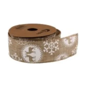 Stuha Stuha, vánoční polyjutová, 4cmx5m, přírodní, 1bal.