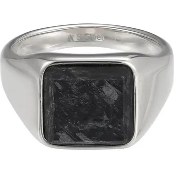 Prsten Free Style Pánský prsten s černým kamenem RSS1053ST Velikost: 63