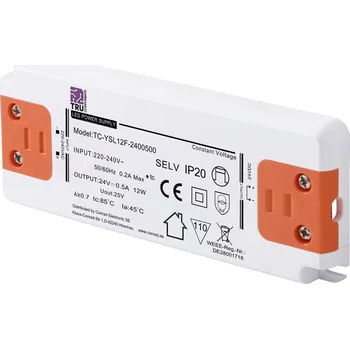 Náhon tachometru TRU COMPONENTS TC-YSL12F-2400500 napájecí zdroj pro LED konstantní napětí 12 W 0.5 A 24 V/DC schválení nábytku , přepětí , montáž na nehořlavém povrchu 1 ks