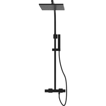 Sprchový set Cerano Elma Nástěnný sprchový set, termostatická baterie, černá matná, CER-424327