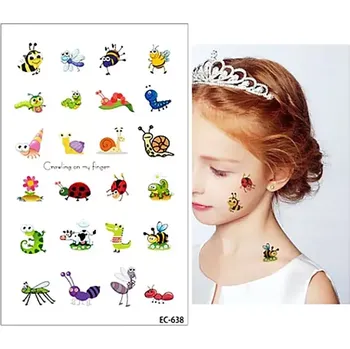 Odstranitelné tetování Tetování Tetovací obtisky Zvířátka a hmyz 24 ks