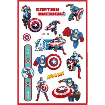 Odstranitelné tetování Tetování Avengers Captain America tetovací obtisky 14,9 x 9,5 cm OP946