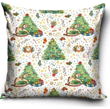 Povlak na dekorativní polštářek TipTrade Dekorační povlak na polštářek Vánoce stromečky 40 x 40 cm