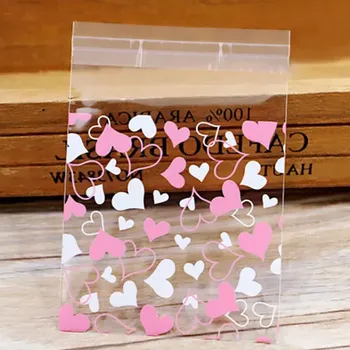 Dárková taška Dárkový sáček celofánový srdce 7 x 7 cm