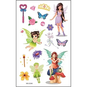 Odstranitelné tetování Tattoo World Tetovací obtisky třpytivé Motýlí víly 12 x 8 cm