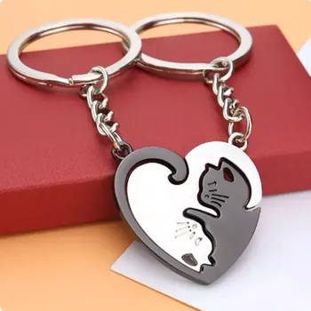 Fashion Jewelry Přívěsek na klíče Jin a Jang Kočky 2 ks